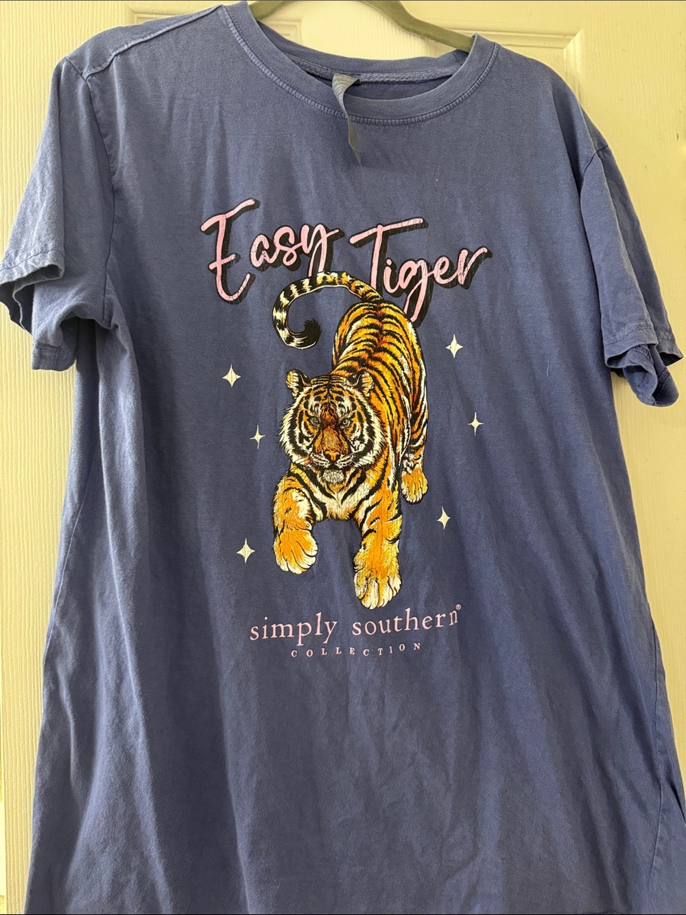 Simply Southern Kids "Easy Tiger" Blue Graphic T-Shirt
